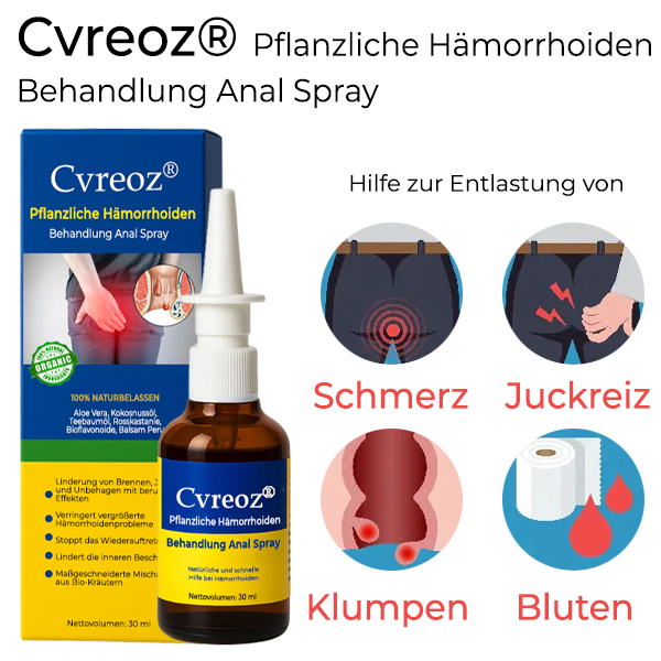 Cvreoz® Pflanzliche Hämorrhoiden Behandlung Anal Spray